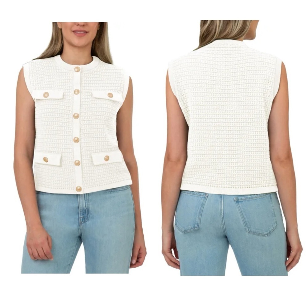 NWT BLANKNYC Women’s Cream Heavyweight Sweater Vest – Size L